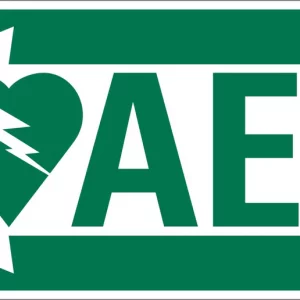 AED Wall Sign Left Arrow Priority First Aid - Australia