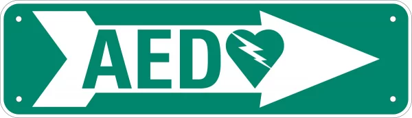 AED Wall Sign Right Arrow Priority First Aid - Australia